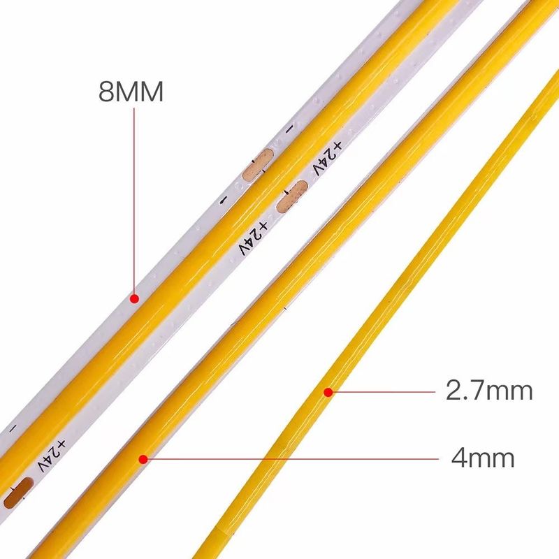 2700K-6500K 12V LED COB Strip 24V High Density Chips Dekorasi Rumah Dalam Ruangan