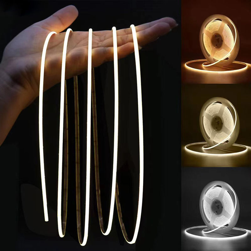 2700K-6500K 12V LED COB Strip 24V High Density Chips Dekorasi Rumah Dalam Ruangan
