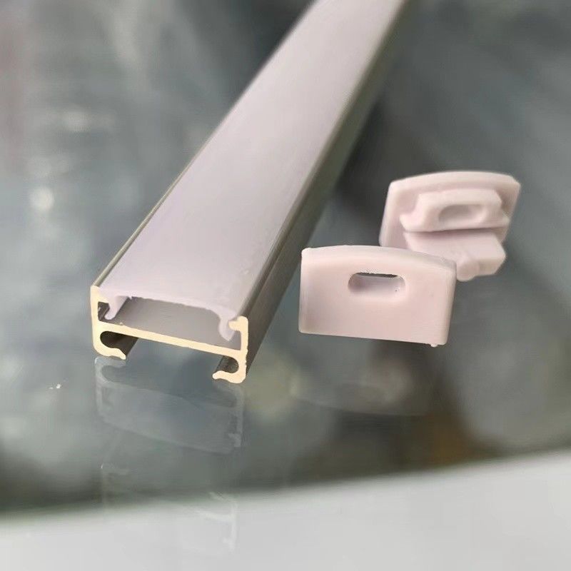 CE RoHS LED Aluminium Profile Linear Light Clear Milky Cover End Caps Klip Di Bawah Rak Kabinet