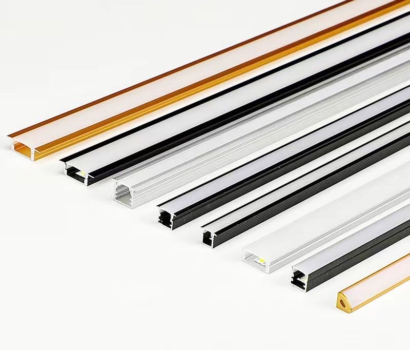 CE RoHS LED Aluminium Profile Linear Light Clear Milky Cover End Caps Klip Di Bawah Rak Kabinet