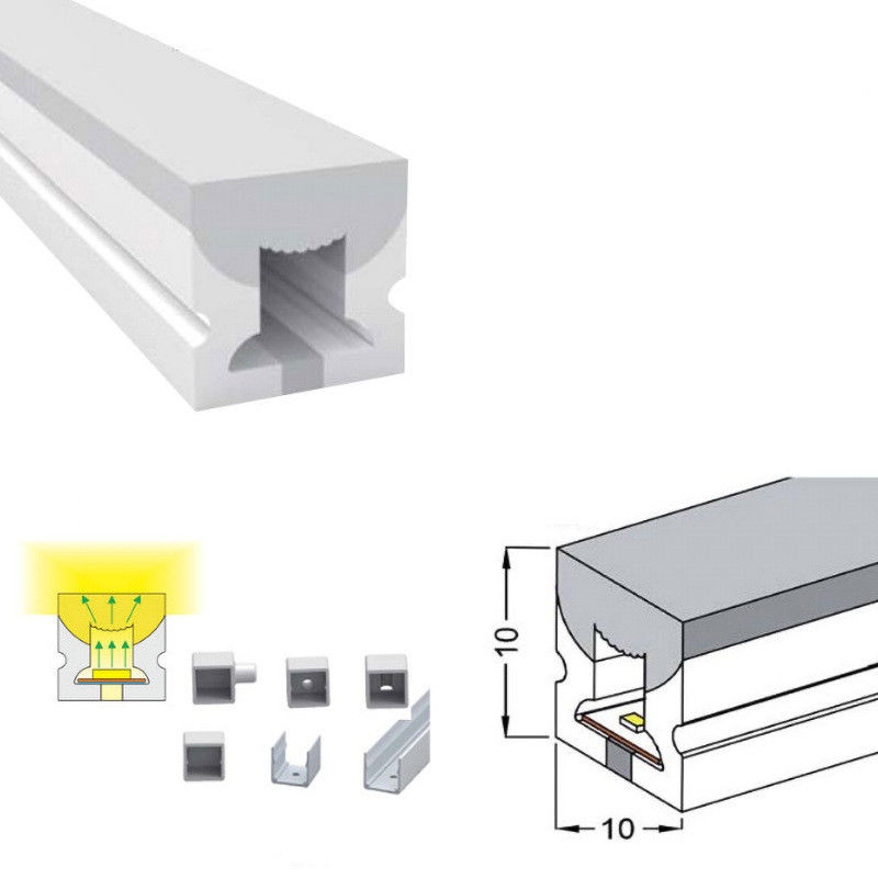 dipimpin lampu neon fleksibel 24V klip magnet menginstal 3000K strip linear lampu neon dipimpin