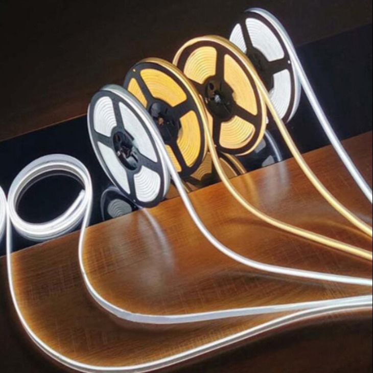 2 Warna 2700-6500K Dimmable COB LED Strip 12V 10W Kecerahan Tinggi