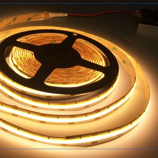 Lampu Strip LED COB Warna Putih Hangat 12V 24V 8mm
