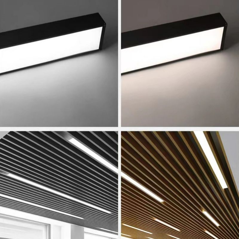 Kamar Tidur LED Linear Lampu Gantung Linear Pendant Lighting Dekorasi Dalam Ruangan Hitam 3000K 5000K 35W