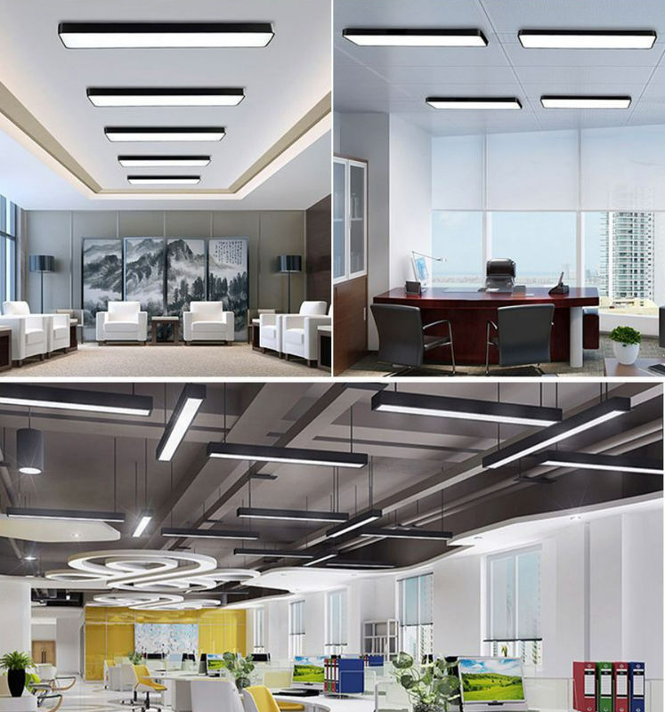 AC110-265V LED Linear Hanging Light Kecerahan Tinggi 35W 6500K Warna Putih