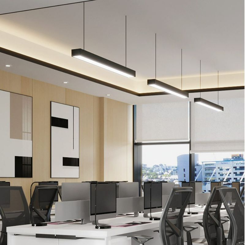 AC110-265V LED Linear Hanging Light Kecerahan Tinggi 35W 6500K Warna Putih