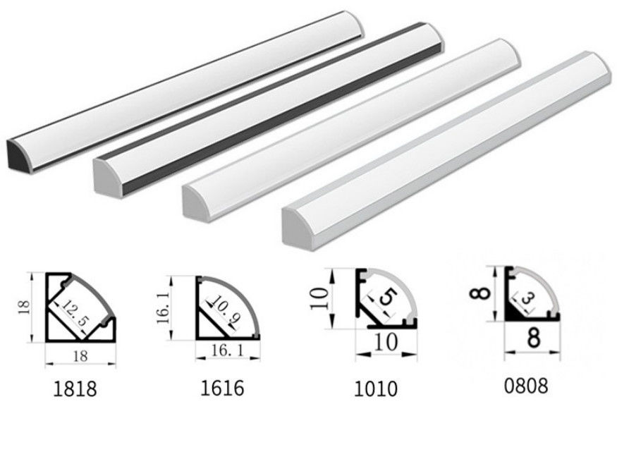 Lampu LED Tipe V 16x16mm Untuk Di Bawah Rak Aluminium Extrusion Hard Strip Light Dengan Magnetic